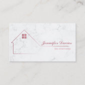 Minimale professionele marmer Real Estate Agent Visitekaartje (Voorkant)