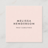 Minimale professionele moderne Blush roze Vierkante Visitekaartje (Voorkant)