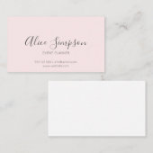 Minimale professionele moderne Blush roze Visitekaartje (Voorkant / Achterkant)
