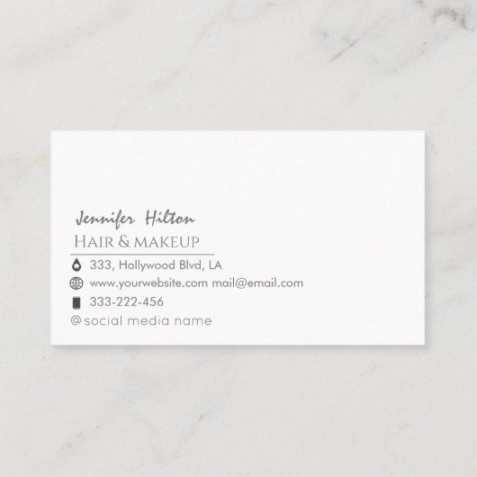 Minimale professionele moderne goudfolie visitekaartje (Achterkant)