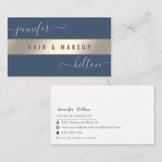 Minimale professionele moderne goudfolie visitekaartje (Voorkant / Achterkant)