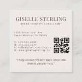 Minimale Professionele Moderne Naam Bedrijfsfoto Vierkante Visitekaartje (Achterkant)