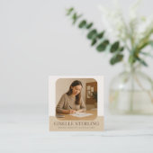 Minimale Professionele Moderne Naam Bedrijfsfoto Vierkante Visitekaartje (Staand voorkant)