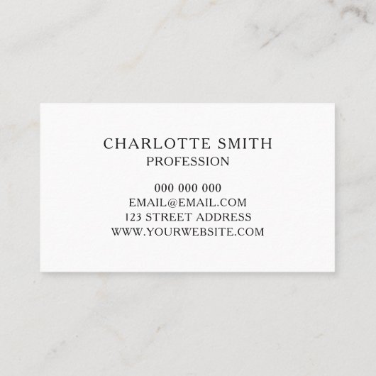 Minimale professionele moderne visitekaartjes (Achterkant)