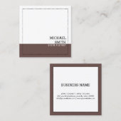 Minimale professionele, moderne, witte lever vierkante visitekaartje (Voorkant / Achterkant)