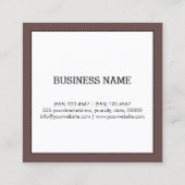 Minimale professionele, moderne, witte lever vierkante visitekaartje (Achterkant)