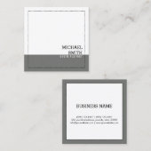 Minimale professionele moderne, witte nikkel vierkante visitekaartje (Voorkant / Achterkant)