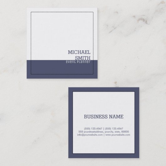 Minimale professionele moderne witte onafhankelijk vierkante visitekaartje (Voorkant / Achterkant)