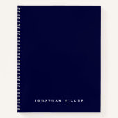 Minimale professionele monogram blauw notitieboek (Voorkant)