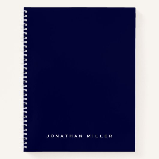 Minimale professionele monogram blauw notitieboek (Voorkant)