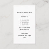 Minimale professionele monogram DJ Visitekaartje (Achterkant)