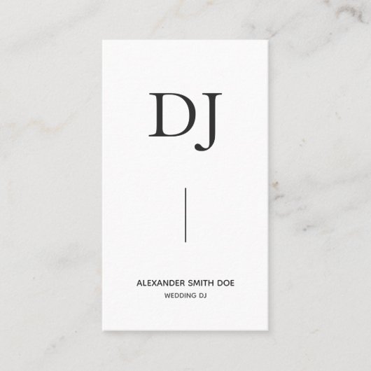 Minimale professionele monogram DJ Visitekaartje (Voorkant)