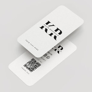 Minimale professionele monogram naam Initialen wit Visitekaartje