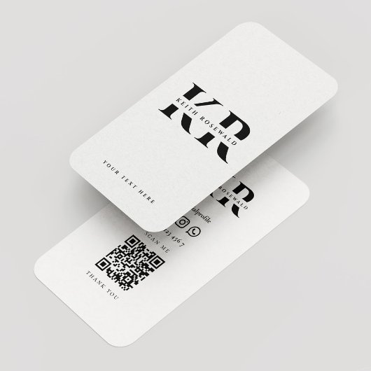 Minimale professionele monogram naam Initialen wit Visitekaartje