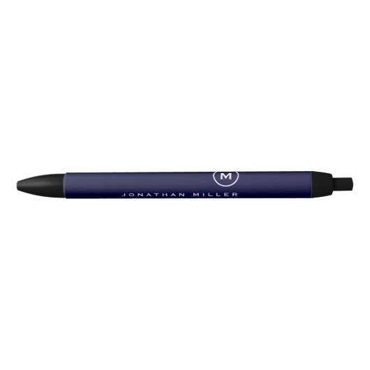 Minimale professionele monogram naam zwarte inkt pen (Voorkant)