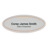 Minimale Professionele Naam Expertise Grijs Ovaal Naambadge (Voorkant)