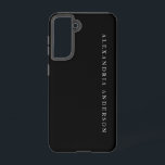 Minimale professionele naam zwart samsung galaxy hoesje<br><div class="desc">Dit minimalistische en moderne telefoongeval kenmerkt jouw naam op een zwarte achtergrond. Pas uw wensen aan. Je kunt meer overeenkomende producten vinden in mijn winkel.</div>