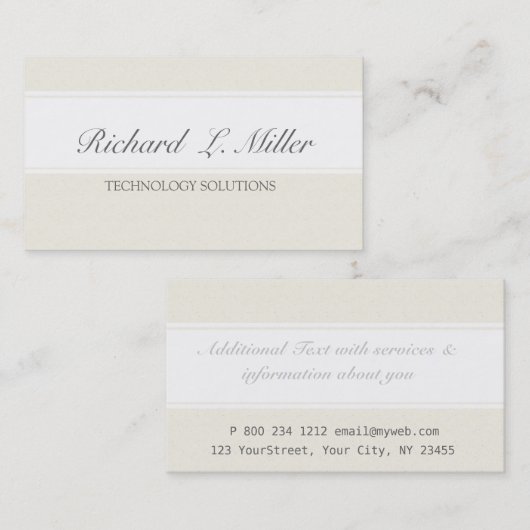Minimale professionele onderneming Elegant Trendy Visitekaartje (Voorkant / Achterkant)