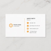 Minimale professionele Oranje pictogrammen Visitekaartje (Achterkant)