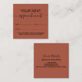 Minimale professionele Oranje Terracotta Boho Afsprakenkaartje (Voorkant / Achterkant)