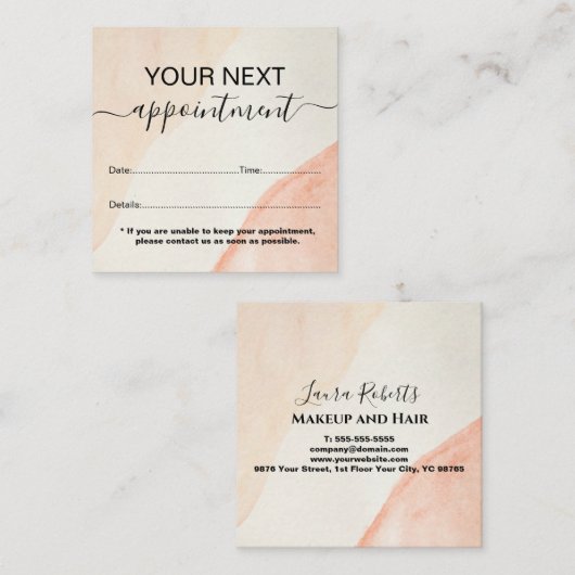 Minimale professionele Oranje Terracotta Boho Appo Afsprakenkaartje (Voorkant / Achterkant)