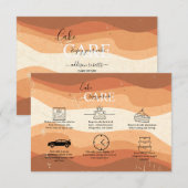 Minimale professionele Oranje Terracotta Cake Care Bedankkaart (Voorkant / Achterkant)