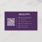 Minimale professionele Paarse onderneming Logo QR Visitekaartje (Achterkant)