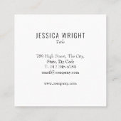 Minimale professionele piekbalken vierkante visitekaartje (Achterkant)