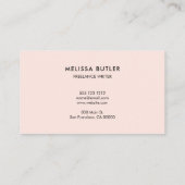 Minimale professionele QR-code Blush roze Visitekaartje (Achterkant)