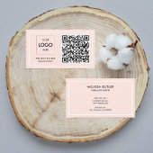 Minimale professionele QR-code Blush roze Visitekaartje