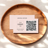 Minimale professionele QR-code Blush roze Visitekaartje