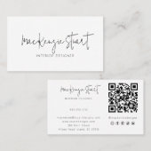 Minimale professionele QR-code Eenvoudig Modern Visitekaartje (Voorkant / Achterkant)