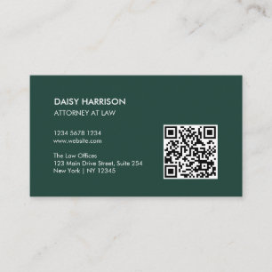 Minimale professionele QR Code Emerald Green Visitekaartje