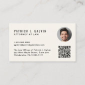 Minimale professionele QR-code fotocrème Visitekaartje (Voorkant)
