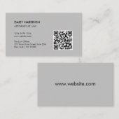 Minimale professionele QR code grijs Visitekaartje (Voorkant / Achterkant)