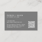 Minimale professionele QR code grijs Visitekaartje (Voorkant)