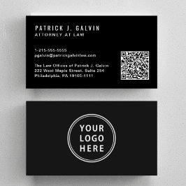 Minimale professionele QR-code - Logo zwart Visitekaartje