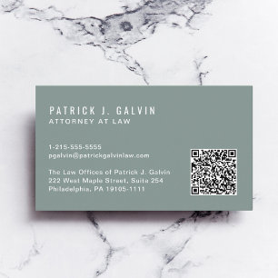 Minimale professionele QR-code Sage Green Visitekaartje