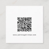 Minimale professionele QR-code Vierkante Visitekaartje (Achterkant)