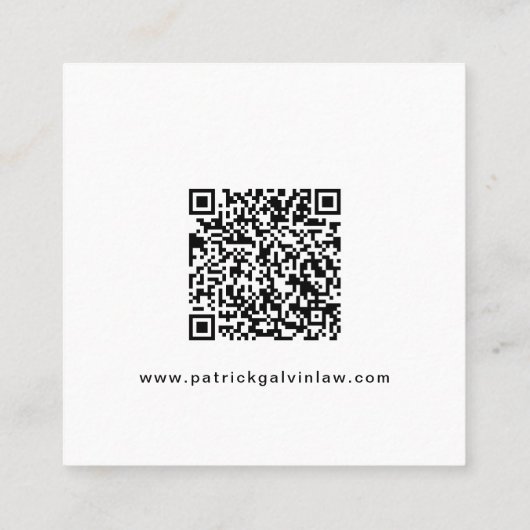 Minimale professionele QR-code Vierkante Visitekaartje (Achterkant)
