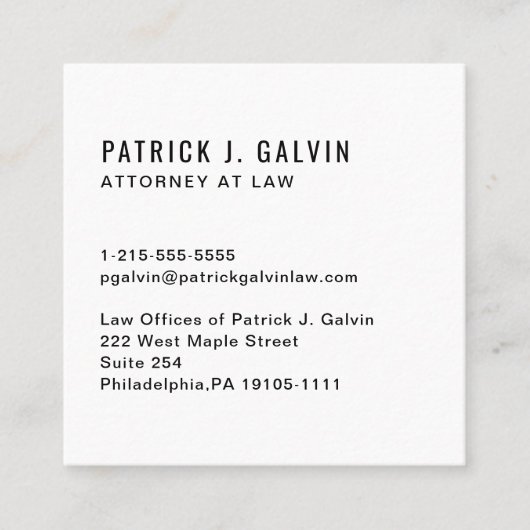 Minimale professionele QR-code Vierkante Visitekaartje (Voorkant)