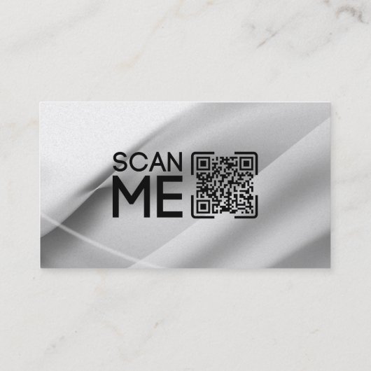 Minimale professionele QR-code Wit Zilver Pilot Visitekaartje (Achterkant)