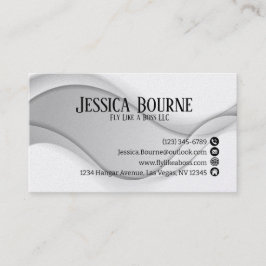 Minimale professionele QR-code wit zilver Visitekaartje