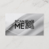 Minimale professionele QR-code witte zilveren pilo Visitekaartje (Achterkant)