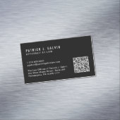 Minimale professionele QR-code zwart Magnetisch Visitekaartje (Voorbeeld)