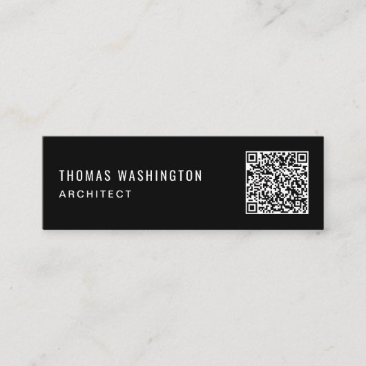 Minimale professionele QR-code zwart Mini Visitekaartje (Voorkant)