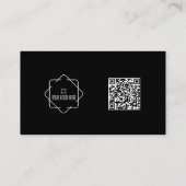 Minimale professionele QR code zwart Visitekaartje (Achterkant)