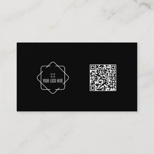 Minimale professionele QR code zwart Visitekaartje (Achterkant)