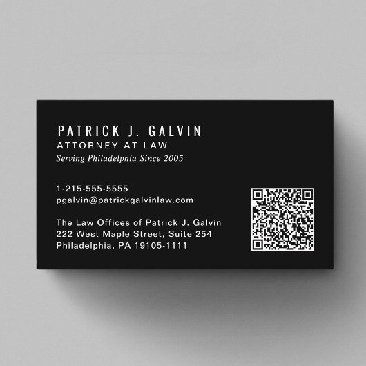 Minimale professionele QR-code zwart Visitekaartje