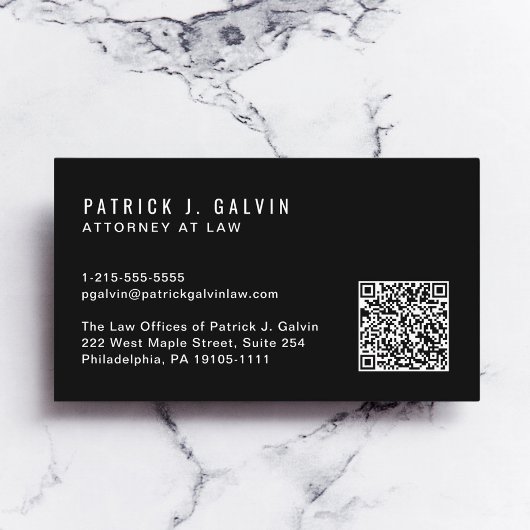Minimale professionele QR-code zwart Visitekaartje